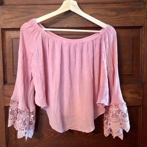 Blush Pink | Boho Lace Top